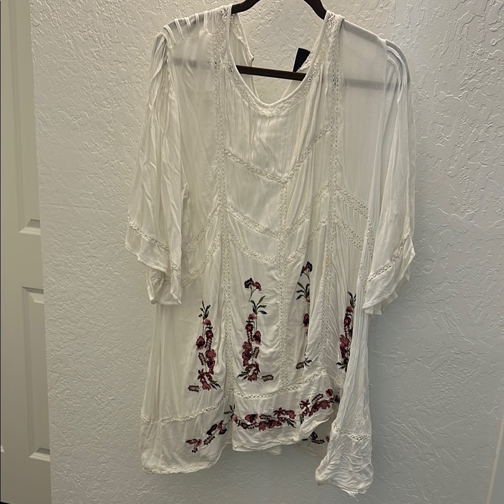 Embroidered White Top